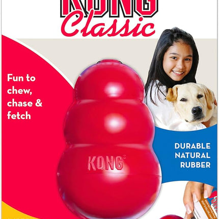 KONG Classic Stuffable Dog Toy - Fetch & Chew Toy for Dogs - Treat-Filling Capabilities & Erratic Bounce for Extended Play Time - Durable Natural Rubber Material - for Small Dogs