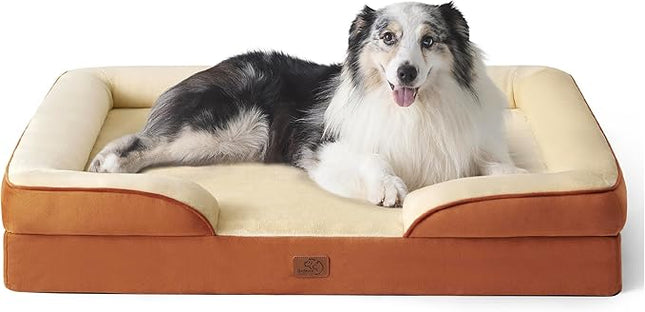 Bedsure XL Orthopedic Dog Bed for Extra Large Dogs - Washable XLarge Dog Cat Bed Waterproof, Comfort Dogs Couch Sofa with Washable Removable Cover, Pet Bed with Nonskid Bottom, Ember Clay, 42"