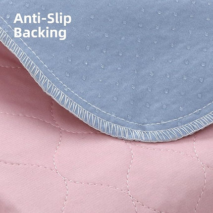 PUPTECK Washable Pee Pads for Dogs - Waterproof Reusable Puppy Potty Training Pads Whelping Mat - Fast Absorption Non-Slip Pet Food Feeding Mat (Pink, 48x60 Inch (Pack of 2))
