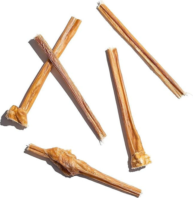 Jack&Pup 6 Inch Bladder Bully Sticks for Small Dogs (5 Pack) Single Ingredient Dog Treats, Puppy Chew Sticks