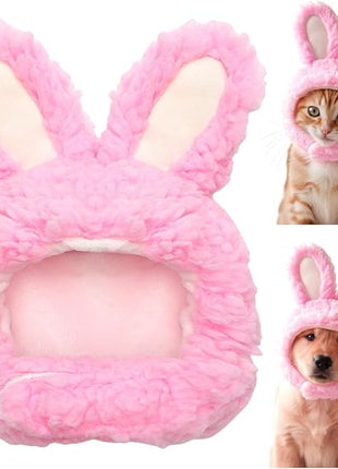 Cat Bunny Rabbit Ears Hat Costumes, Rabbit Ears for Dogs Party Costume Easter, Pet Accessory Cute Headwear, Easter Pet Costume for Cats Small Dogs Puppy (Pink)