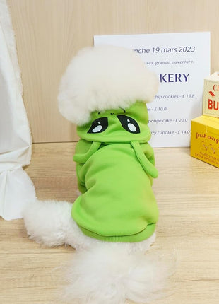 QWINEE Alien Dog Hoodie Dog Warm Jacket Coat Puppy Sweatshirt Christmas Halloween Dog Costume Cosplay Winter Dog Clothes Pet Apparel for Small Medium Dogs Cats Kitten Solid Green XXL