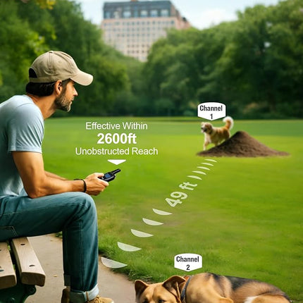 F-color Dog Shock Collar with Remote Control - 2600FT Dog Training Collar 3 Pack with Beep Vibration Shock and Light, Waterproof E Collar for Dogs Training for Large Medium Breeds