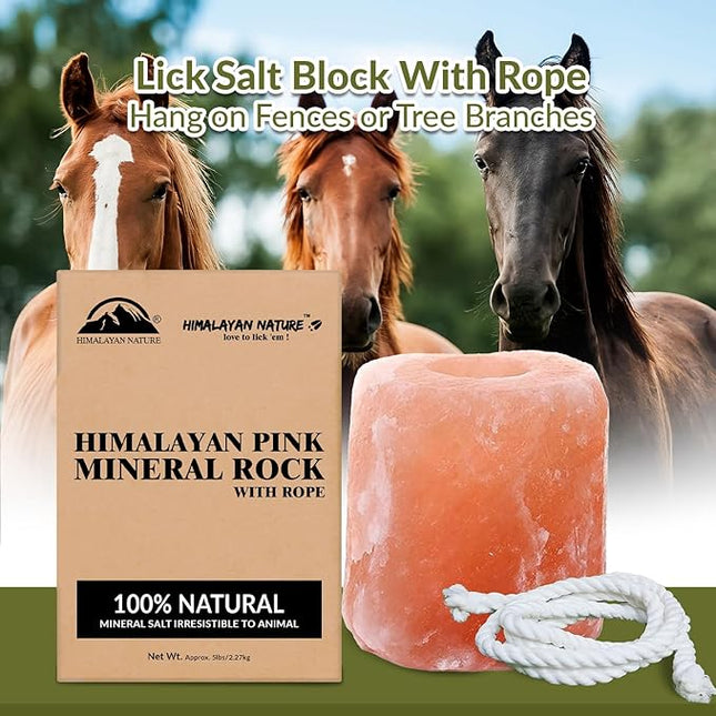 Salt Lick for All Animals – 100% Natural Pure Salt Rock for Horses, Rabbits, Cattle and Livestock – Long Lasting | Pack of 2