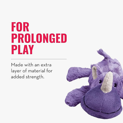 KONG - Cozie Rosie Rhino - Indoor Cuddle Squeaky Plush Dog Toy - for Small Dogs