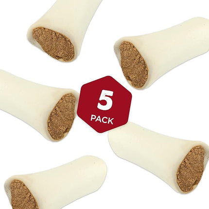 Best Bully Sticks 5-6 Inch Bully Filled Shin Bones for Dogs - 5 Count (Pack of 1) - Easily Digestible, Long-Lasting, Refillable Treat