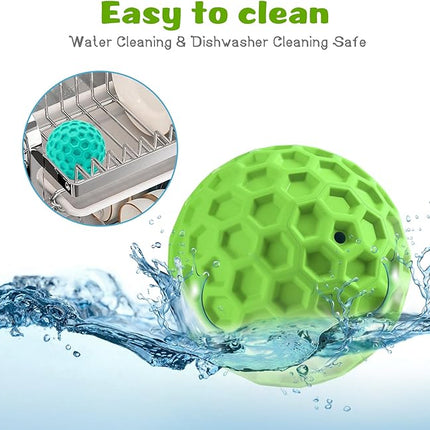 HIPPIH Indestructible Squeaky Dog Toys, Interactive Dog Balls 2 Pack, Dog Chew Toys for Aggressive Chewers, Natural Rubber Puppy Toys for Large/Medium Dogs, Tough Puppy Teething Toys, Relieve Anxiety