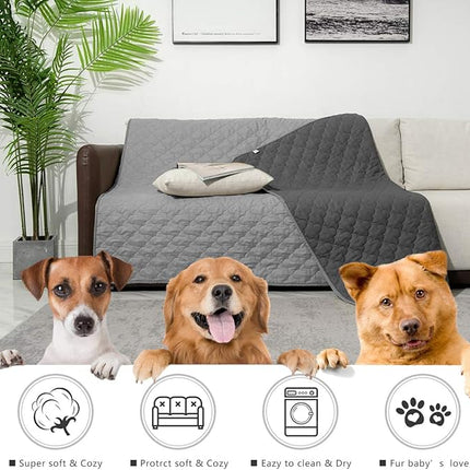 SPXTEX Dog Bed Cover Washable Pee Pads Dog Blankets for Puppy Large Dog Cat,Sofa Reversible Changing Pad Reusable 1 Piece（82"x82",Dark Grey+Grey）
