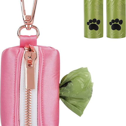 Lionet Paws Cute Dog Poop Bag Holder for Leash, Silk Bag Dispenser, Matching Collar