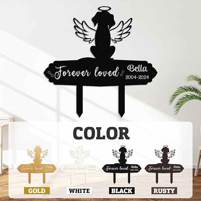 Personalized Pet Graves Marker Dog, Custom Pet Headstone, Waterproof Memorial Plaques for Outdoor, Pet Cemetery Markers Yard Decor, Memorial Garden Stakes, Dog Memorial Gifts for Loss of Dog Color10