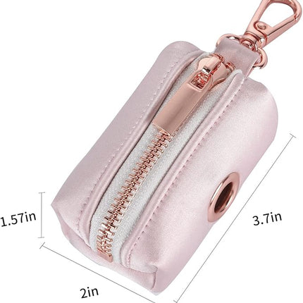 Lionet Paws Cute Dog Poop Bag Holder for Leash, Silk Bag Dispenser, Matching Collar