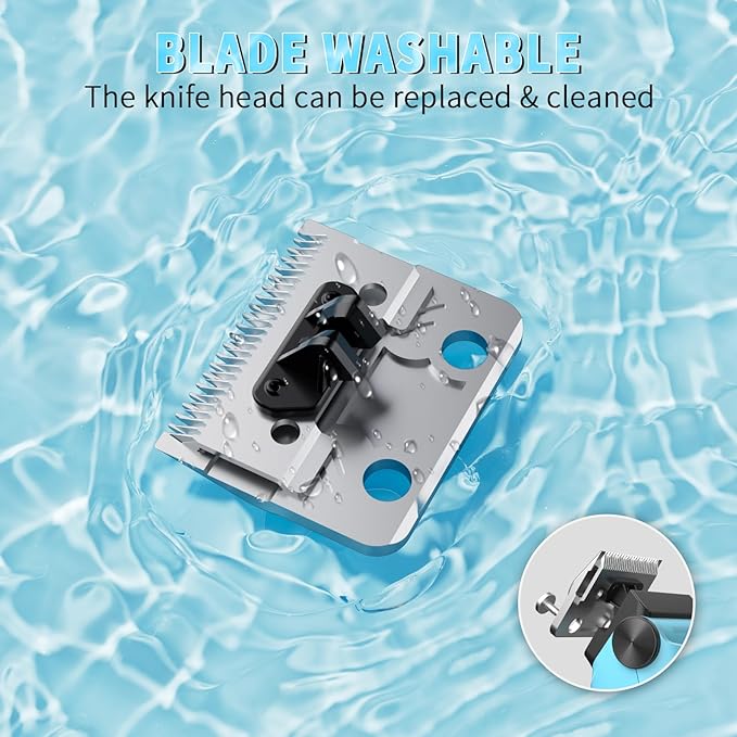 Dog Clippers for Grooming for Heavy Thick Coat, 3-Speed Low Noise Dog Grooming Kit, Electric Quiet Dog Hair Trimmer,Cordless,Rechargeable, Pet Hair Shaver for Small and Large Dogs Cats, Blue