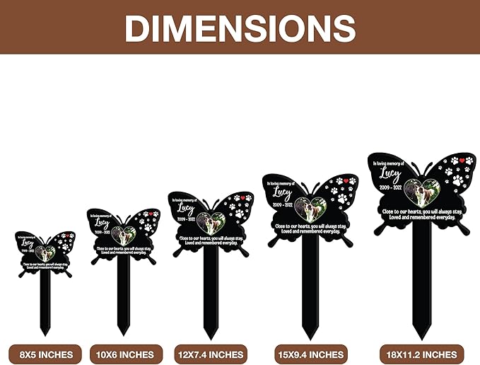 Personalized Pet Memorial Marker Memorial Pet Loss Sign Pet Plaque Garden Decor to Remember Your Dogs Custom Plaque Stake Grief Funeral in Loving Memory Animal Cross Sympathetic Pet Loss Gift