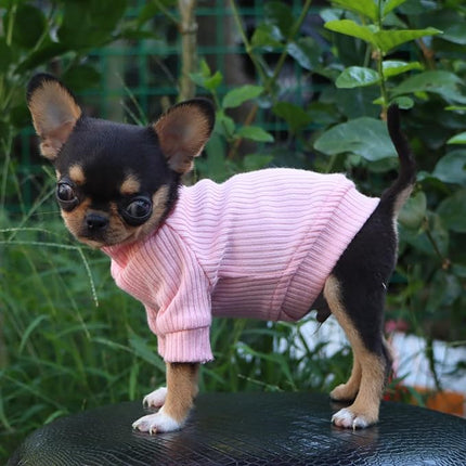 LOPHIPETS Small Dog Turtleneck Sweaters for Teacup Chihuahua Yorkie Puppy Cat Clothes-Bright Light Pink/XS