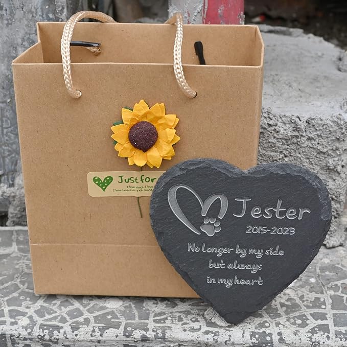 Personalized Memorial Stones, Cat Memorial Gifts, Dog Memorial Gifts for Loss of Dog, Loss of Cat Sympathy Gift, Dog Passing Away Gifts, Dog Bereavement Gifts, 4''×4''/10×10cm