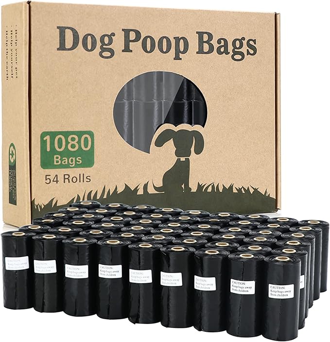 Biodegradable Dog Poop Bag 1080 Counts, Large Dog Waste Bags With 1 Free Dispenser, Leak Proof Pet Waste Disposal Refill Bags (Scented)