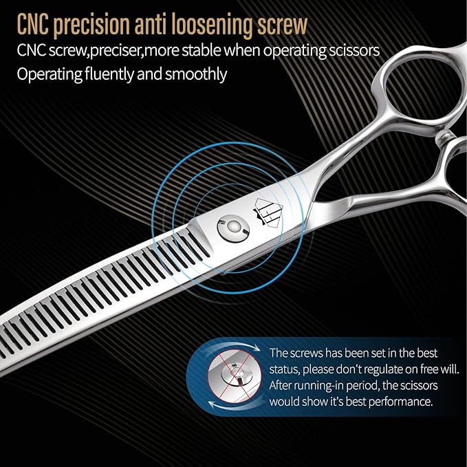 Dog Grooming Scissors: Pet Shears Made Of Japanese 440C Advanced Stainless Steel Professional Grooming Scissors for Dogs Cats and Other Pets (Thinner, 7.0 inch)