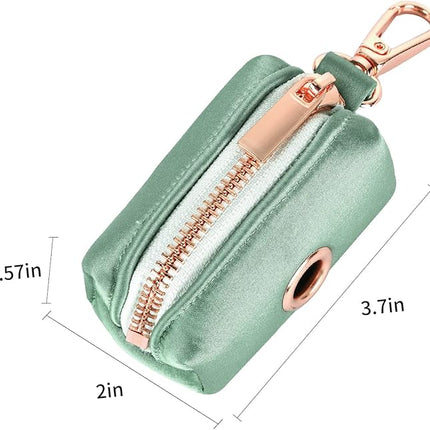 Lionet Paws Cute Poop Bag Holder with Bag for Leash, Silk Dog Dispenser, Matching Collar