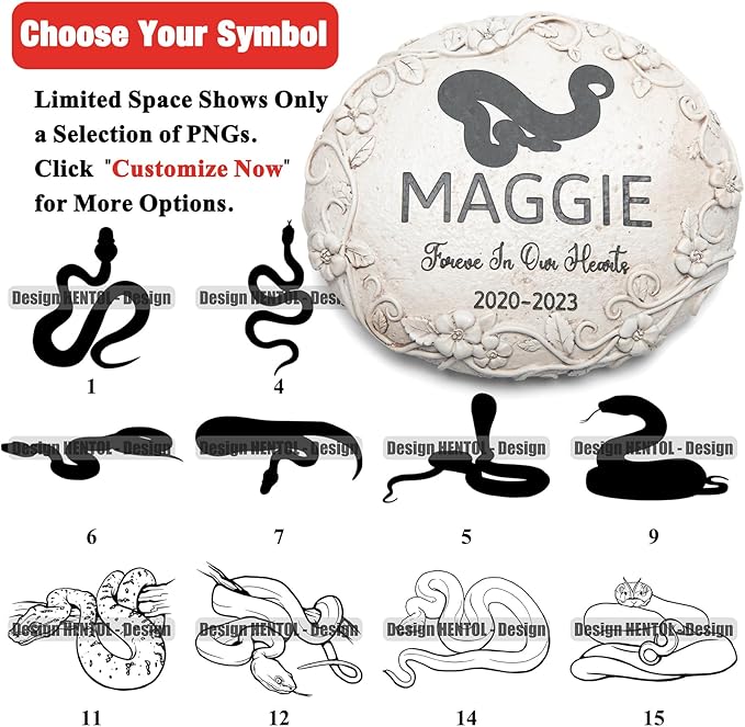 Personalized Snake Memorial Stone, Pet Grave Marker Snake, Snake Headstone, Snake Tombstone, Snake Gravestone, Snake Memorial Gifts