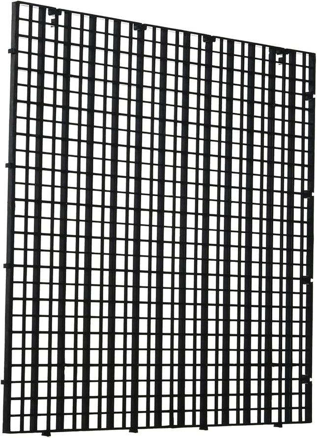 Aquarium Fish Tank Bottom Isolation 4 Pcs, Plastic Egg Crate Grid Divider Tray Egg (L 4pcs Black)