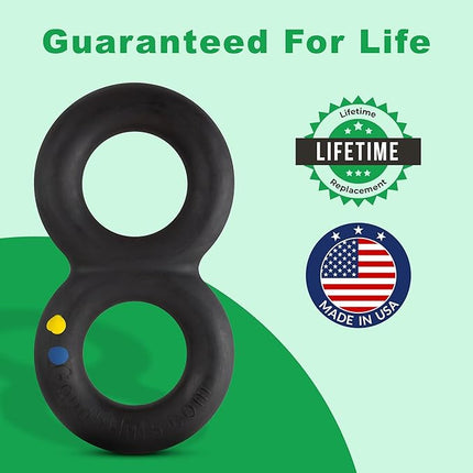 Goughnuts — Dog Toys for Aggressive Chewers | Virtually Indestructible Pull Toy for Large Breeds Such as Pit Bulls and German Shepherds | Heavy Duty Tug Dog Toy | Large | Black