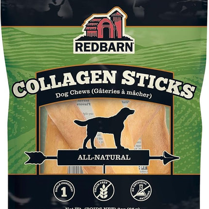 Redbarn Pet Products All-Natural Small 6" Beef Collagen Sticks for Dogs - Long Lasting Low-Odor Alternative to Traditional Rawhide & Bully Sticks - Supports Healthy Joints, Skin, & Coat - 5 Pack