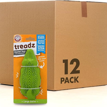 Arm & Hammer for Pets Super Treadz Gator Chew Toy - Best Chew Toys Reduce Plaque & Tartar Buildup Without Brushing - for Dogs up to 35 Lbs (Pack of 12)
