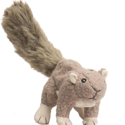 HuggleHounds Plush Dog Toy - Fuzzy Dog Toy, Squeaky Soft Fleece, Interactive Durable Stuffed, for Small and Large Breeds with Squeaker - Feller Squirrel, Small