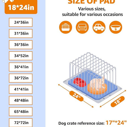 Washable Pee Pads for Dogs, 2Pack Reusable Puppy Pads, Absorbent Whelping Pads with Bone Print, Non-Slip Waterproof Pet Training Pads for Couch, Crate, Potty Training 18x24