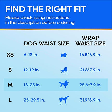 HONEY CARE All-Absorb A25 Male Dog Wrap, 50 Count, Medium, White