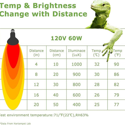 60W E26 Reptile Heat Lamp Bulbs, UVA Basking Spot Light for Bearded Dragon, Lizard, Tortoise, Chicks, Other Reptiles & Amphibians - Simulated Natural Sunlight Terrarium Heat Lamps | 2 Pack