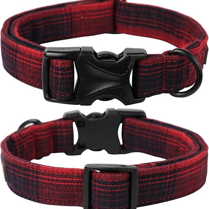 Lionet Paws Gird Dog Collar with Plastic Buckle, Cotton Fall Winter Bowtie Collar, Light Adjustable Collars for Small Medium Large Dogs