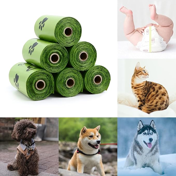 Dog Poop Bags 280 Counts: Poop Bags Doggy Poo Bags with Dispenser - Extra Thick and Leak-Proof Waste Bags (Scented)