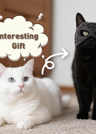 Cat Bat Mask Halloween Costumes Accessories for Cats, Cat Bat Cosplay Apparel (Medium, Black Spider)