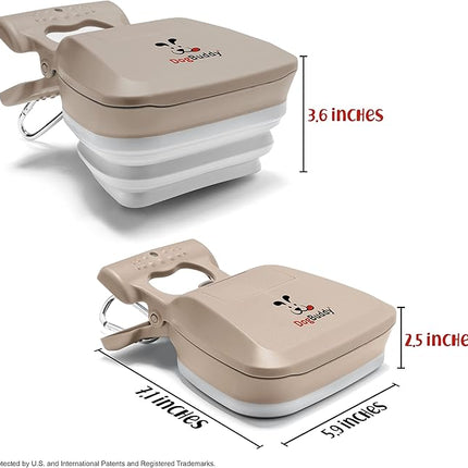 DogBuddy Pooper Scooper, Portable Dog Pooper Scooper, Poop Scooper for Small and Large Dogs, Pooper Scooper with Bag Attachment, Leash Clip and Dog Waste Bags Included (Large, Taupe)