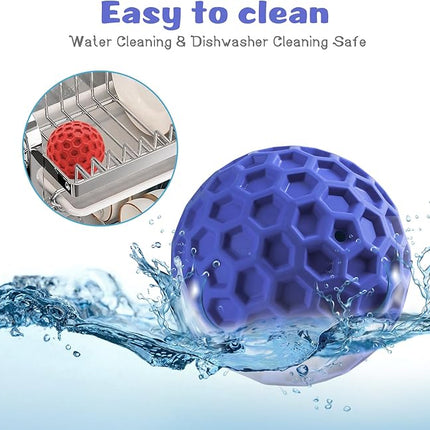 HIPPIH Indestructible Squeaky Dog Toys, Interactive Dog Balls 2 Pack, Chew Toys for Aggressive Chewers, Natural Rubber Puppy Toy for Large/Medium Dogs, Tough Puppy Teething Toy, Relieve Anxiety