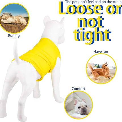 Hozz 4 Pieces Dog Shirts Pullover Soft Blank Puppy T-Shirt Small Dogs Colorful Solid Pet Summer Clothes Red Yellow Blue Black Plain Shirts Sleeveless Outfit for Most Dogs Cats Puppy Pet no Shrink M