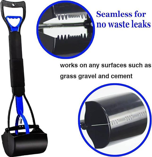 2-Pack Pooper Scooper for Large Small Dogs Heavy Duty, 28" Long Handle Poop Scoop for Yard, Grass, Gravel, Dog Poop Grabber with High Strength Material and Durable Spring