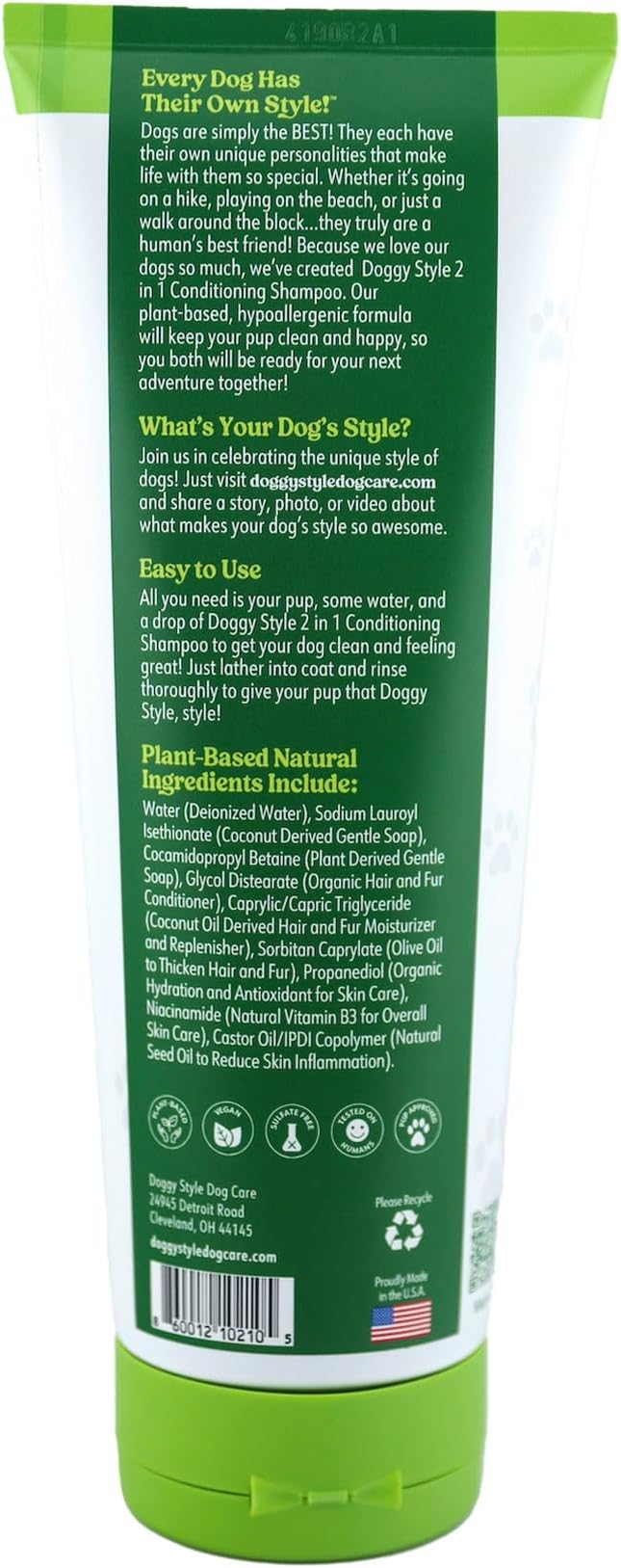 Doggy Style Dog Shampoo – Hypoallergenic Puppy Wash, Plant-Based Dog Shampoo for Itchy Skin Relief, Gentle Conditioner for Dogs, 10oz [Buy 2+ Doggy Style Products, Save 20% on Your Whole Order!]
