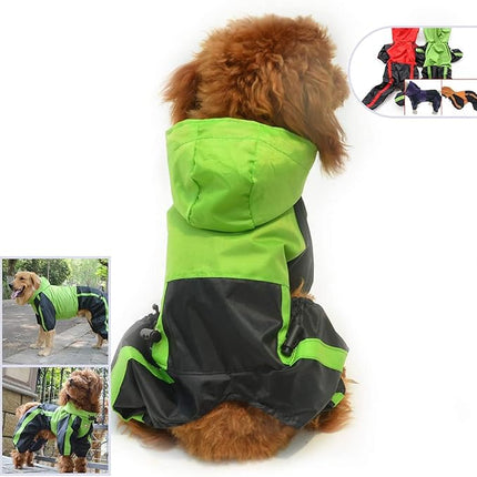 Lovelonglong Dog Hooded Raincoat, Small Dog Rain Jacket Poncho Waterproof Clothes with Hood Breathable 4 Feet Four Legs Rain Coats for Small Medium Large Pet Dogs Green S