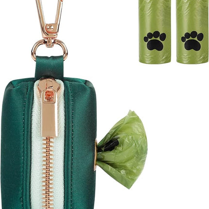 Lionet Paws Cute Dog Poop Bag Holder with Dog Poop Bag for Leash, Silk Dog Bag Dispenser, Matching Dog Collar
