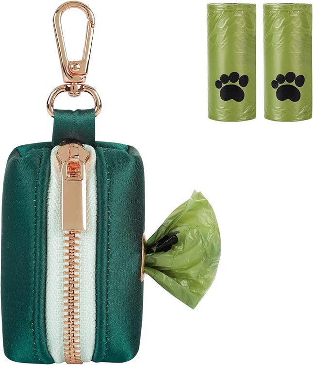 Lionet Paws Cute Dog Poop Bag Holder with Dog Poop Bag for Leash, Silk Dog Bag Dispenser, Matching Dog Collar