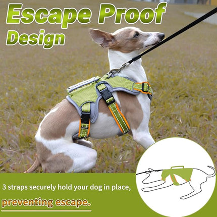 BELPRO Multi-Use Support Dog Harness, Escape Proof No Pull Reflective Adjustable Vest with Durable Handle, Dog Walking Harness for Big/Active Dogs (Green, L)