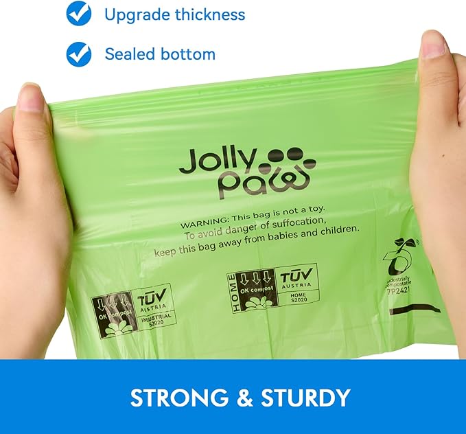 Dog Poop Bags with 1 Count Holder Scented, Leak Proof, Extra Thick and Large Poop Bags for Dogs, 240 Pieces (16 Rolls) 9" x 13" Plant Based for Pet Use