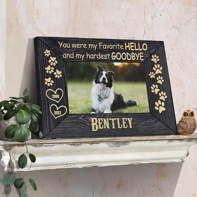 Dem Canvas Personalized Photo Canvas, Dog Loss Gifts, You Were My Favorite Hello, Pet Memorial Gifts, Dog Death Sympathy Gifts, Dog Passing Away Loss Canvas Dog Grieving Gifts (24x16)