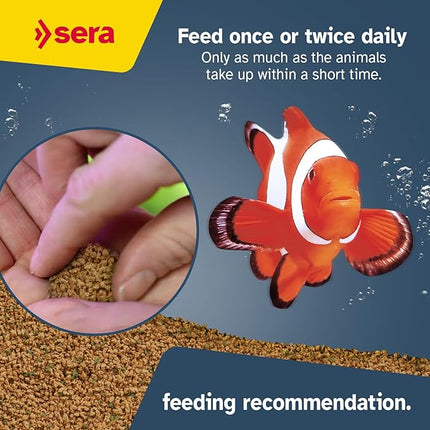 sera Marine Granules Nature Staple Food 3.5oz | for Saltwater Fish | Free of Dyes and Preservative | with Marine Algae, Spirulina & Krill | Ideal for Mid-Water & Bottom Feeders