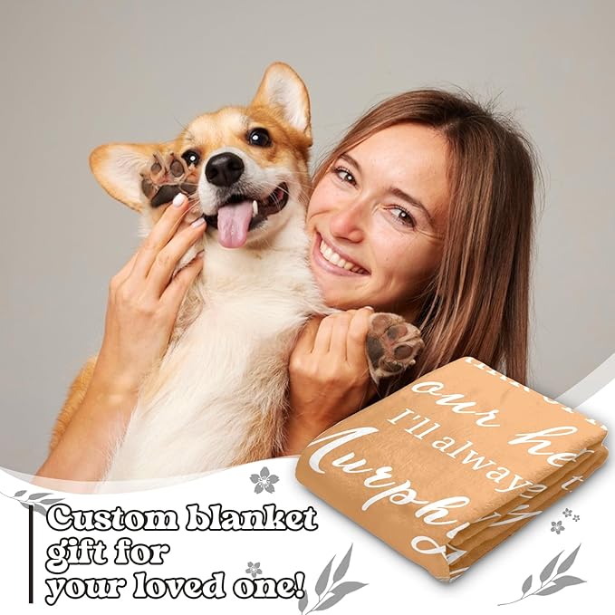 WFR Personalized Pet Memorial Throw Blanket with Photo-Pet Memorial Gifts for Dogs Cats Loss of Dog Sympathy Gift Bereavement Remembrance Passing Away Gifts,Pet Picture Blanket (8-Photos)