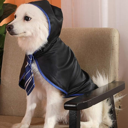 Halloween Dog Costume Wizard Pet Shirt Funny Cat Clothes for Dogs Cats Clothing Outfits with Glasses (Medium,Blue)