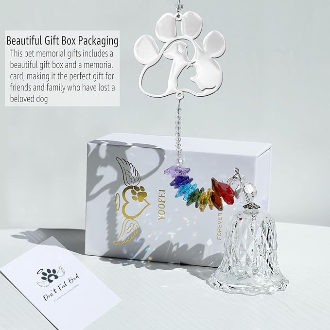 Pet Memorial Suncatcher, Dog Memorial Gifts, for Pet Loss and Pet Sympathy, Thoughtful Bereavement Remembrance Gifts for Dogs and Cats