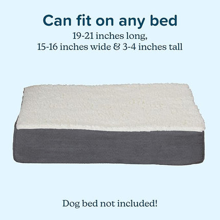 Dog Bed Replacement Cover ? Pet Duvet with Sherpa Top and Non-Slip Bottom, Gray Micro Suede -Dog Bed Washable Removable Cover by PETMAKER (Small)